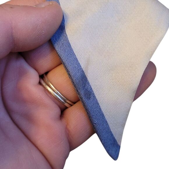 Coach Women's Light Blue Floral Silk Tie Scarf OS - Picture 4 of 6